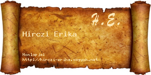 Hirczi Erika névjegykártya